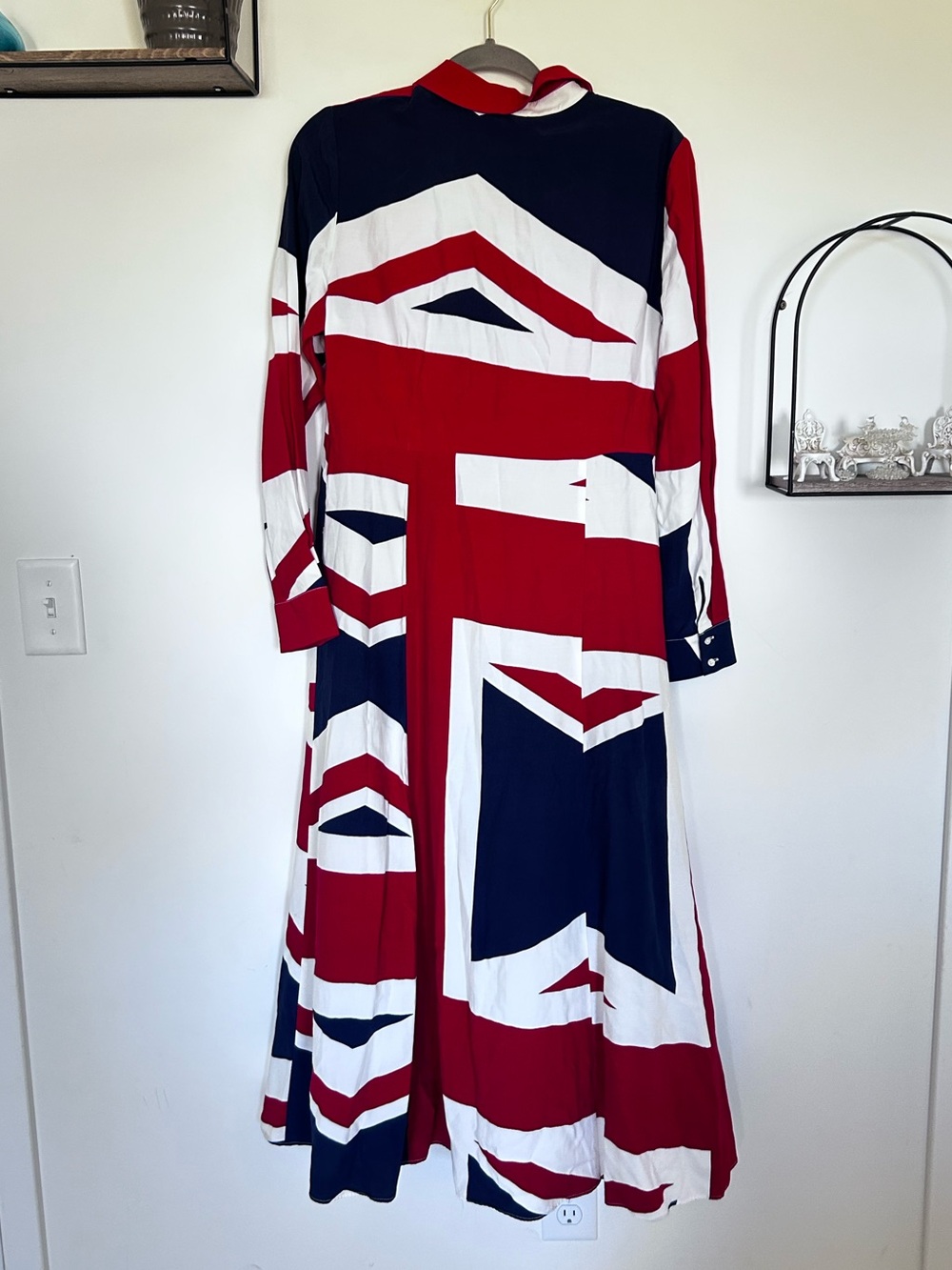 Boden Union Jack Button Front Collared Long Sleeve Midi Dress Size 8 - Picture 2 of 6